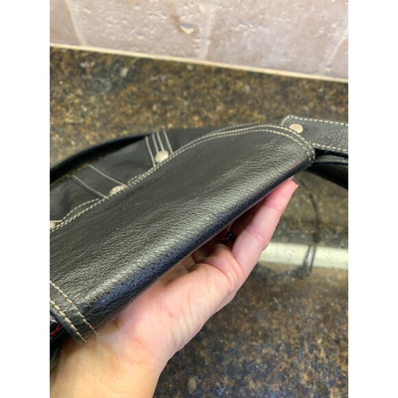 Vintage Longchamp Pebbled Black Leather with Silver Hardware Crossbody GUC - Picture 6 of 12